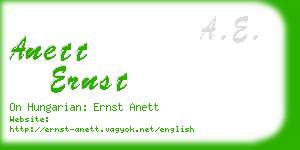 anett ernst business card